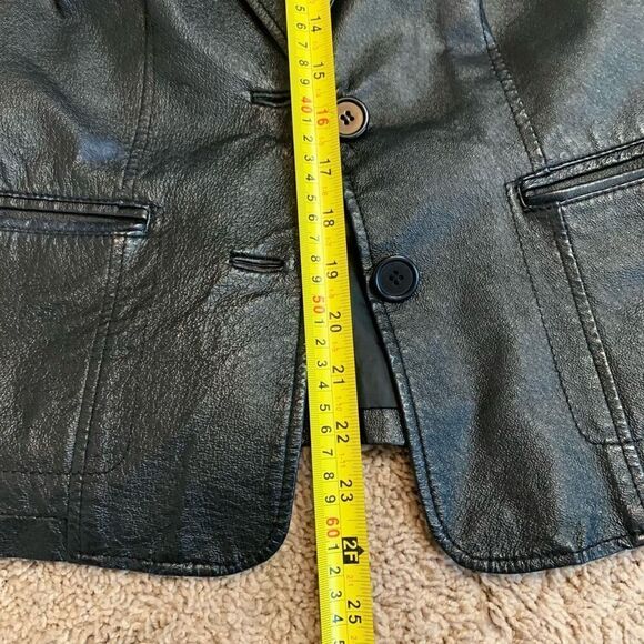 Vintage John Paul Richard Black Leather Jacket Coat Y2K Small S Blazer - Picture 10 of 10